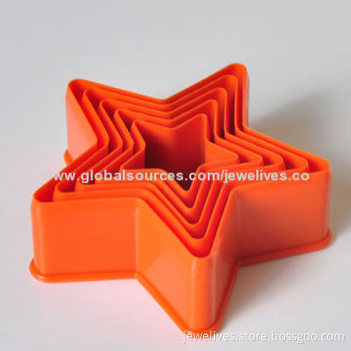 5-point cookie cutter set of six, made of food-safe plasticNew